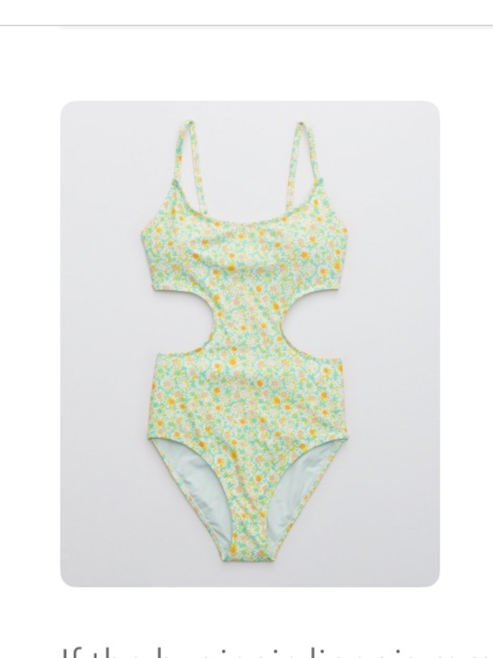 aerie Green Dazzle Side Scoop One-Piece Swimsuit